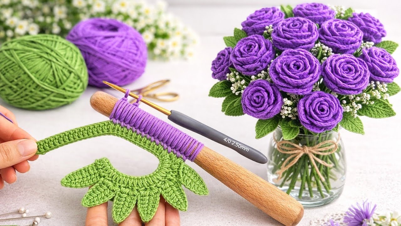 Amazing Crochet Flower Bouquet 🌸 Easy Crochet Pattern for Beginners!