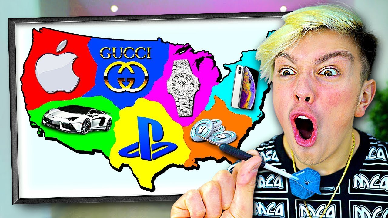 Throwing a Dart at a Map & BUYING Whatever it Lands on - Challenge
