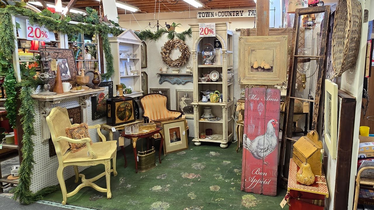 Booth Shop & Tour Grey Barn  - 8 Vendors in one Video|Antiquing & Thrifting Eclectic Vintage Finds 