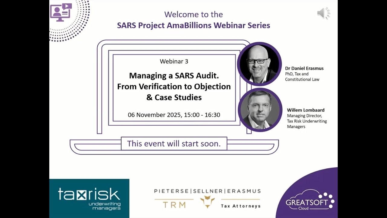 Greatsoft Webinar 3 - Managing a SARS Audit. From Verification to Objection.