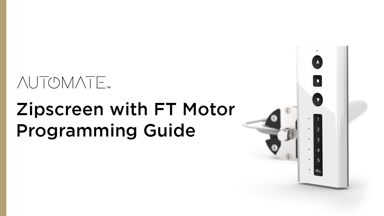 Automate | Zipscreen with FT Motor Programming Guide