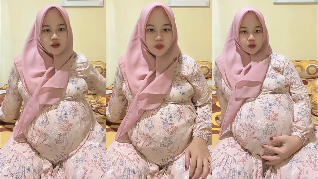 Bunda hamil jilbab cantik live siang di kasur