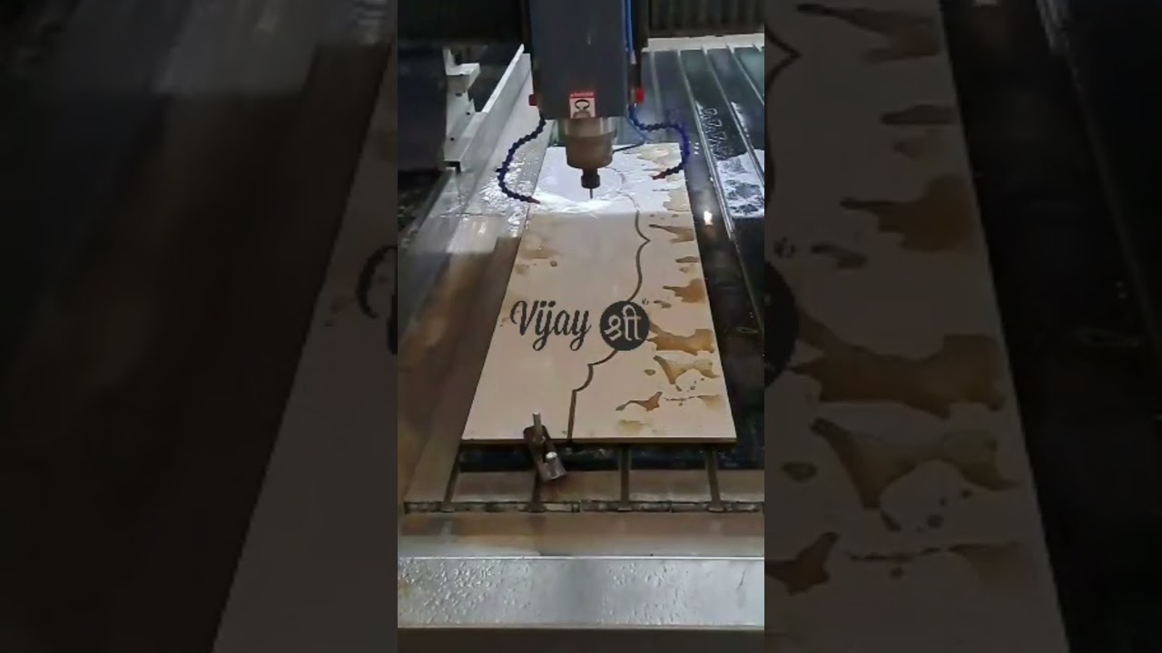 CNC STONE WORK- CNC CUTTING ON TILES #stonetools #cnccutting #stonecnc #tooling #vijayshree #cnctool