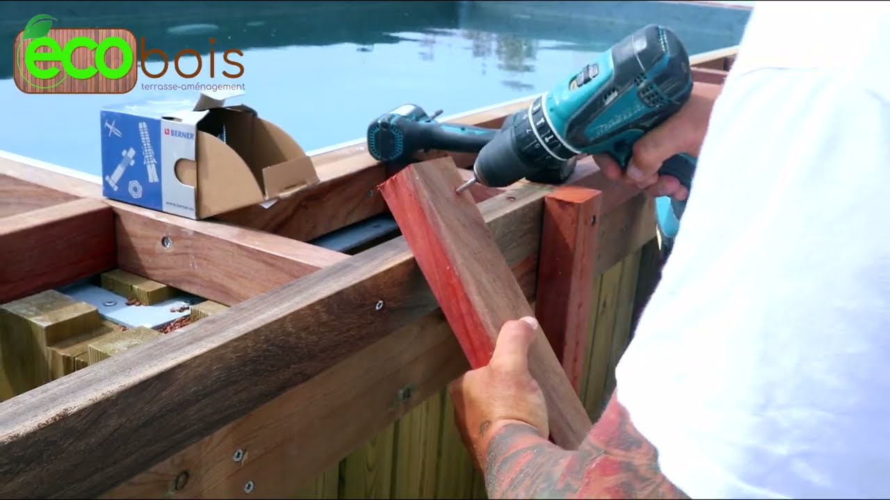 Ecobois - Habillage piscine hors sol bois exotique Cumaru