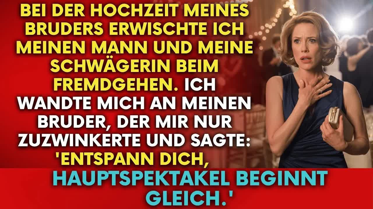 Auf der Hochzeit meines Bruders erwischte ich meinen Mann mit meiner Schwägerin  Was mein Bruder