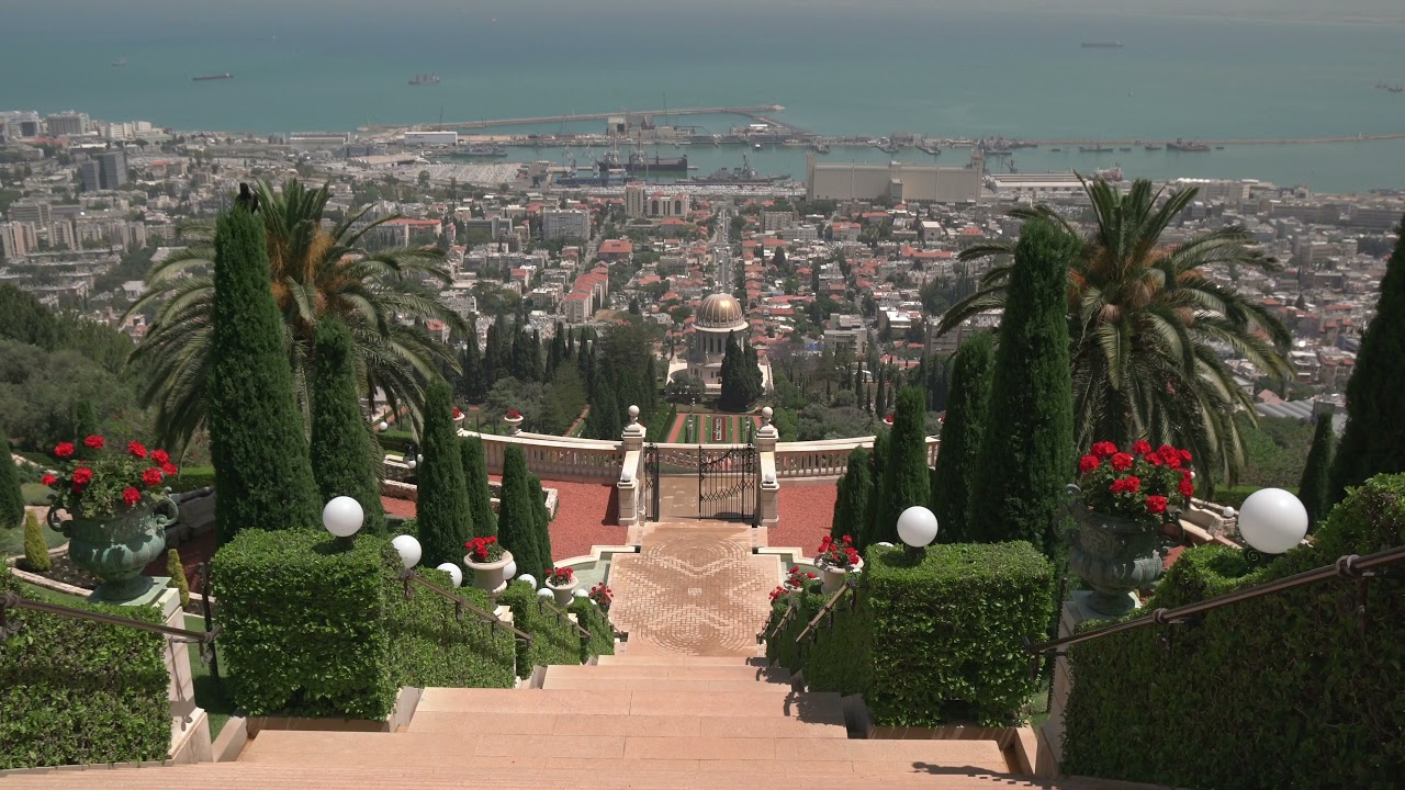 The Bahai Gardens in Haifa - Aerial View || 4K World