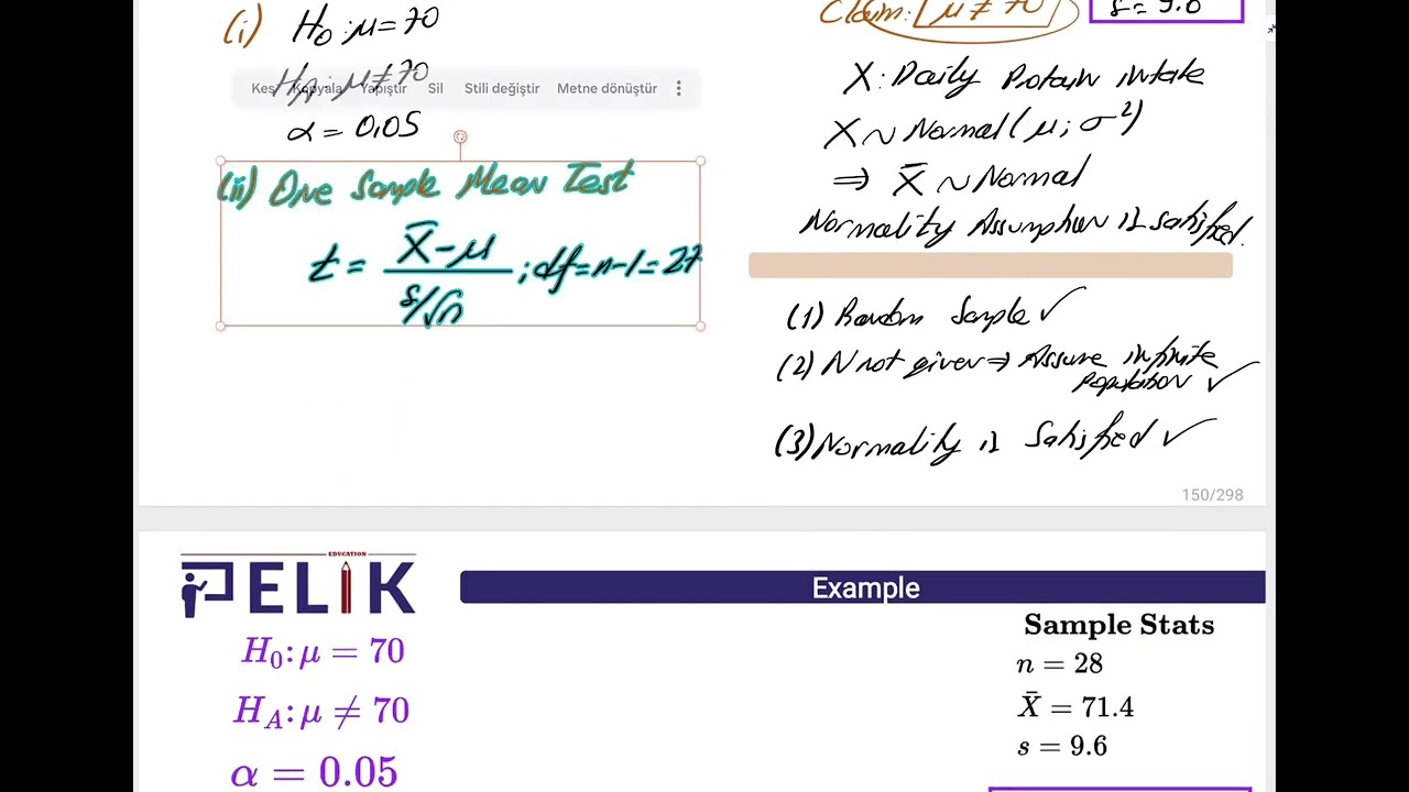 AP Statistics - One Sample Mean Test