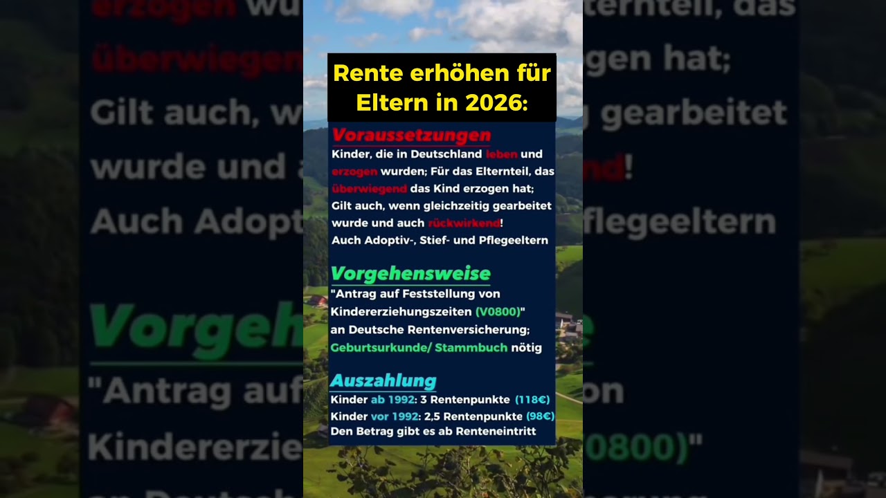 3 Rentenpunkte für Eltern in 2026!