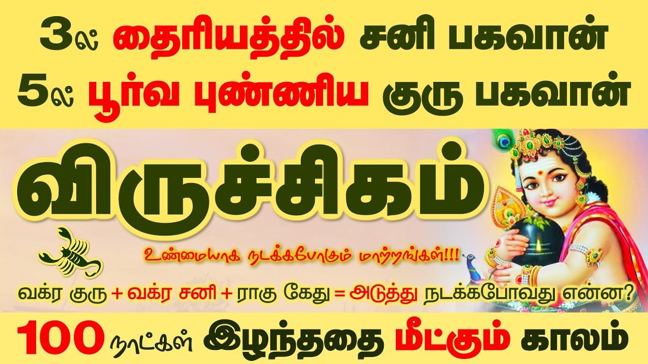 விருச்சிகம் | இழந்ததை மீட்கும் விருச்சிகம் | 100 Days | விருச்சிகம் சனி | Viruchigam | Selvavel