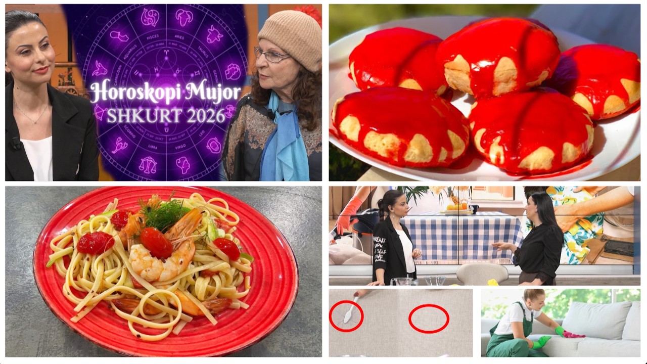 Rreze Dielli - Emisioni 6 Shkurt 2026, Receta / ‘Bëje vetë’, këshilla pastrimi / Horoskopi Shkurt