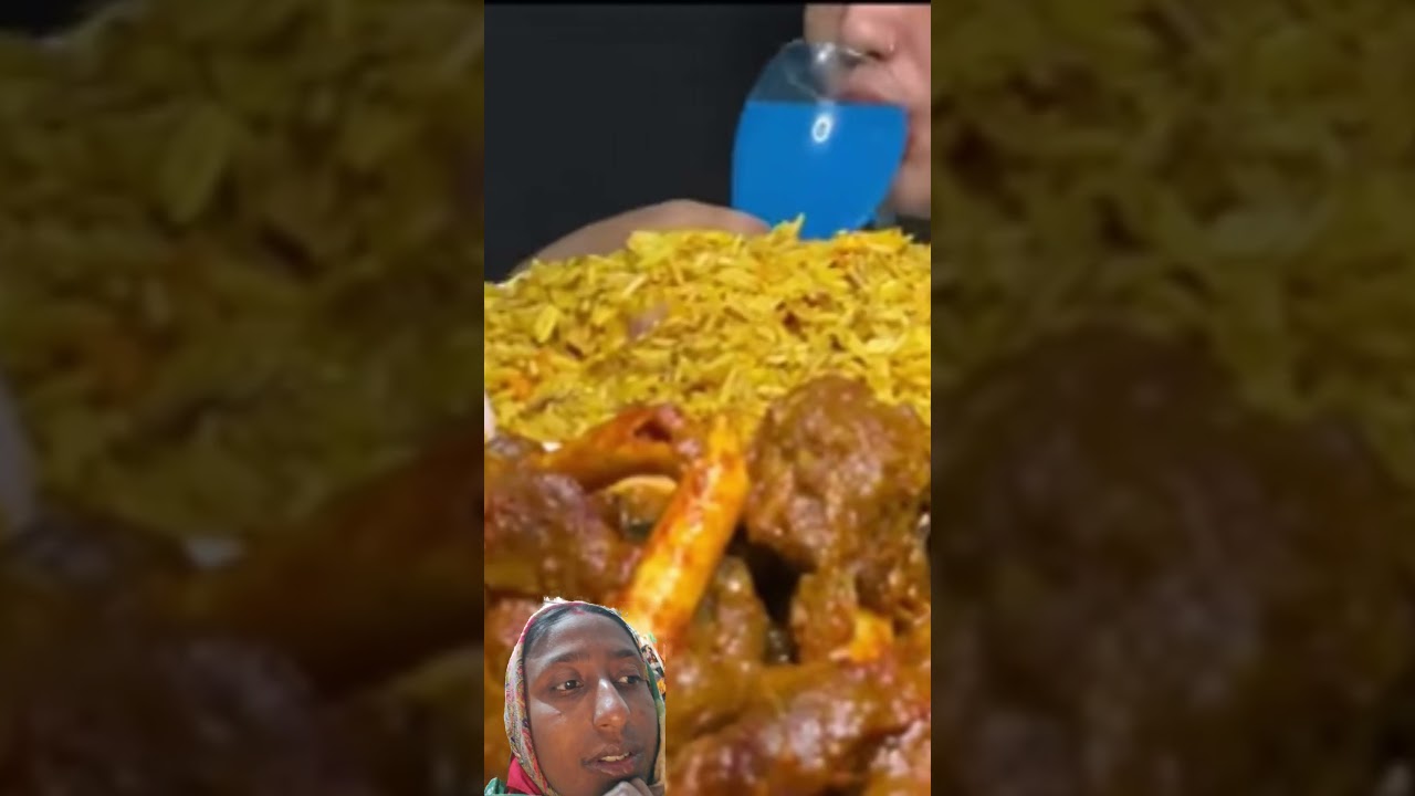 asmr:spicy eating mutton curry with chicken fry rice 