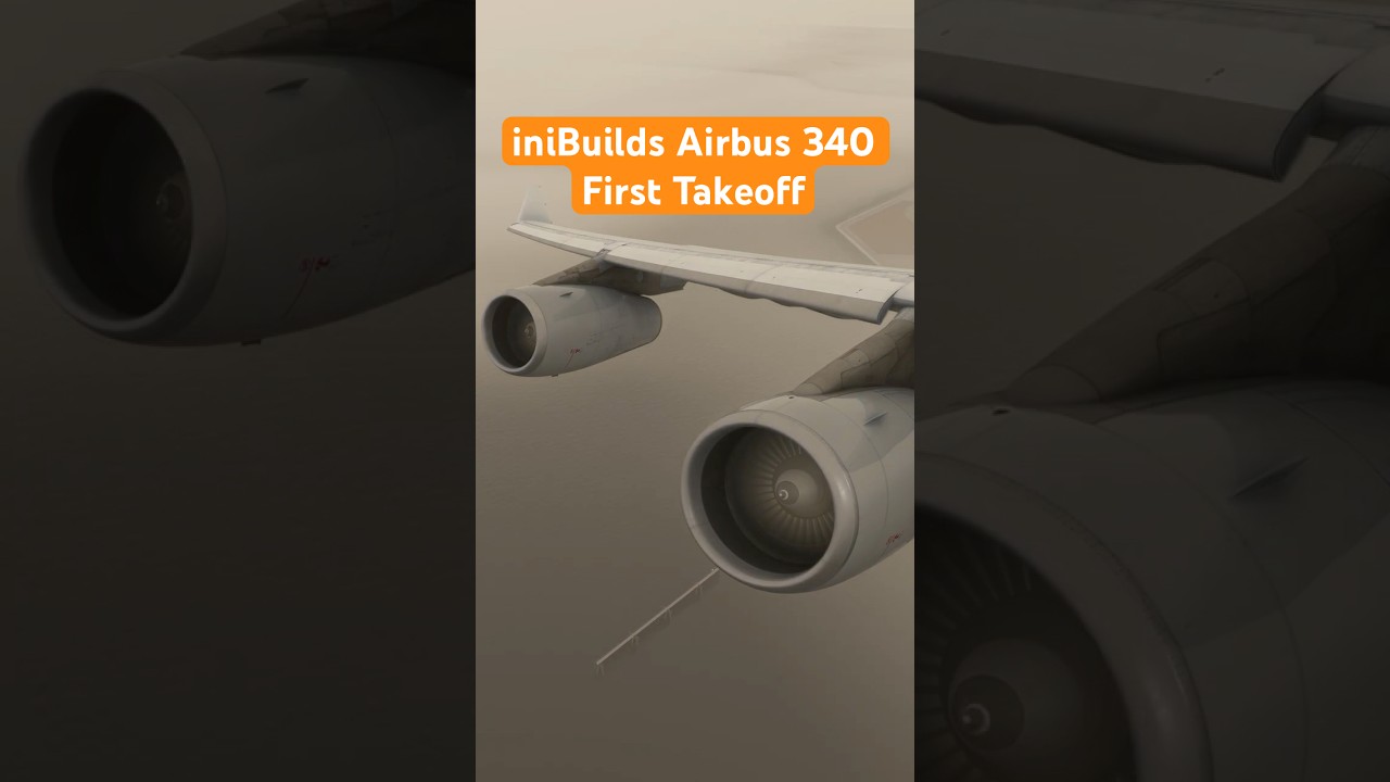 First Takeoff in the Airbus 340 by iniBuilds #a340 #lufthansa #msfs2024