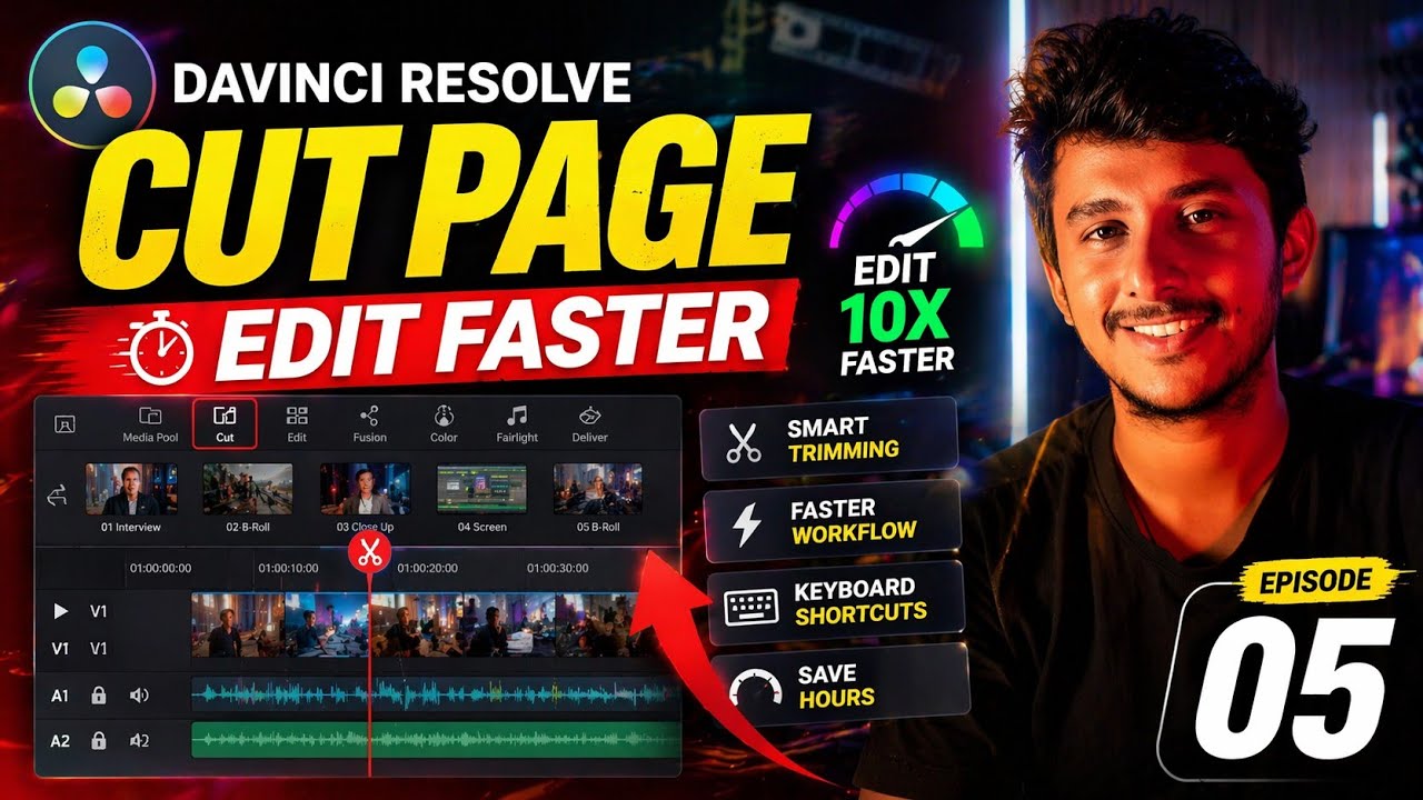 Edit Faster! Cut Page #davinciresolve - Learn Editing in Tamil