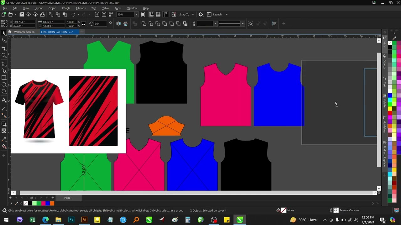 How Jersey Resize & Exporting Inside One Page [COREL DRAW]