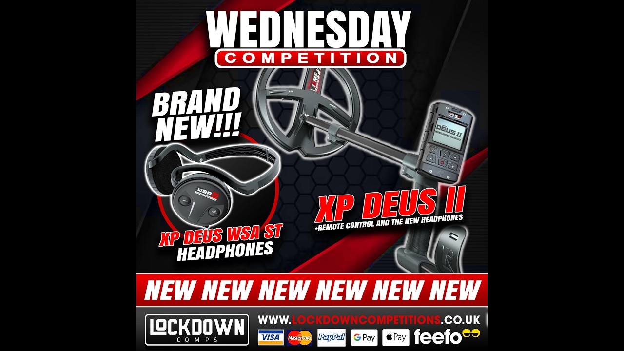XP Deus II metal detector with WSA ST wireless headphones / silver comp
