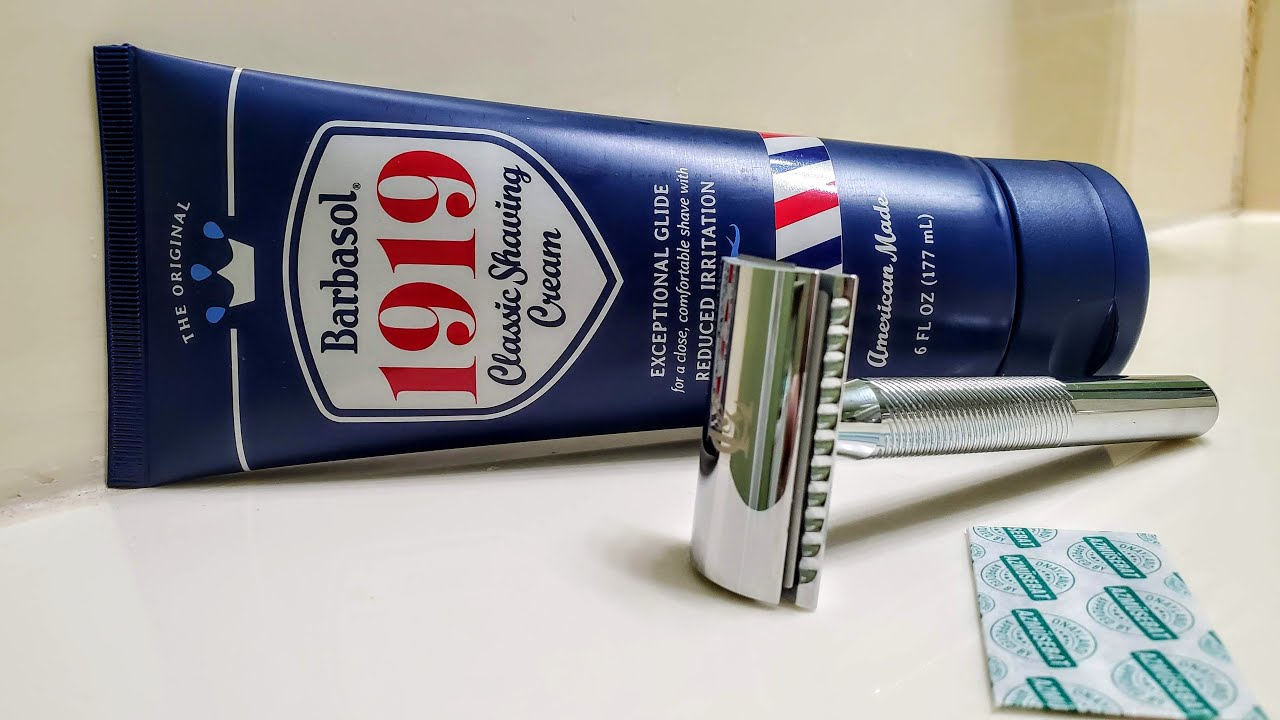 Shaving with the New Barbasol 1919 Shaving Cream