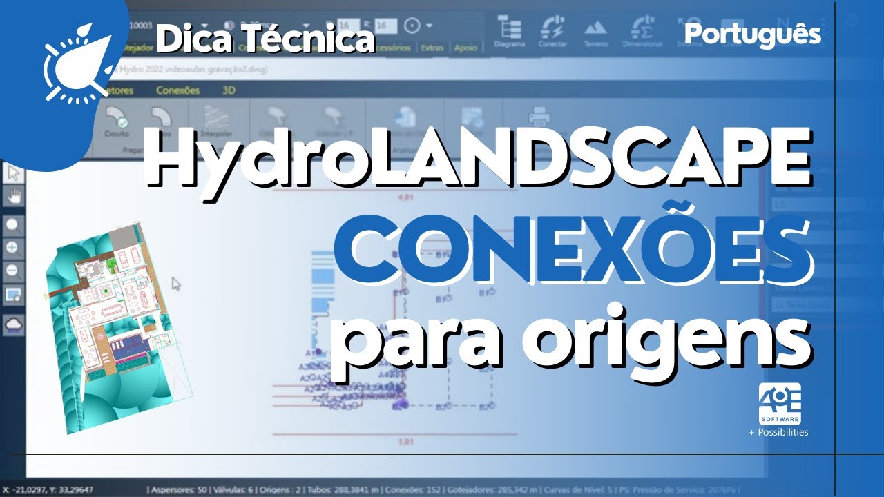Dica Técnica - HydroLANDSCAPE - Escolhendo conexões para as Origens.