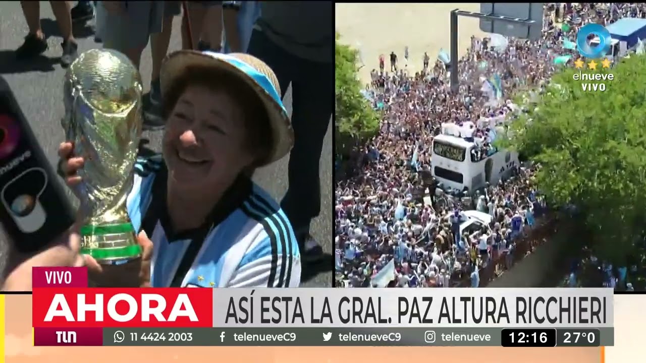 VIVO | As&iacute; recorre el micro de la Selecci&oacute;n Argentina en la caravana de campeones