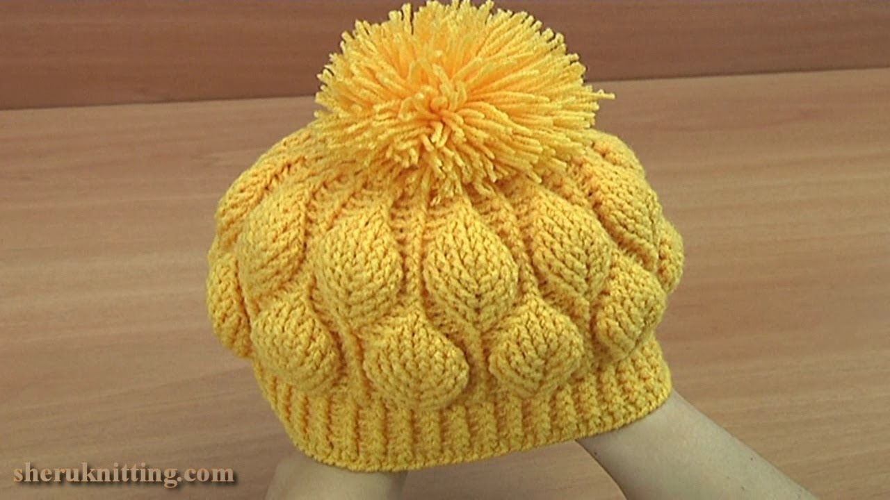 CROCHET 3D Leaves BEANIE HAT
