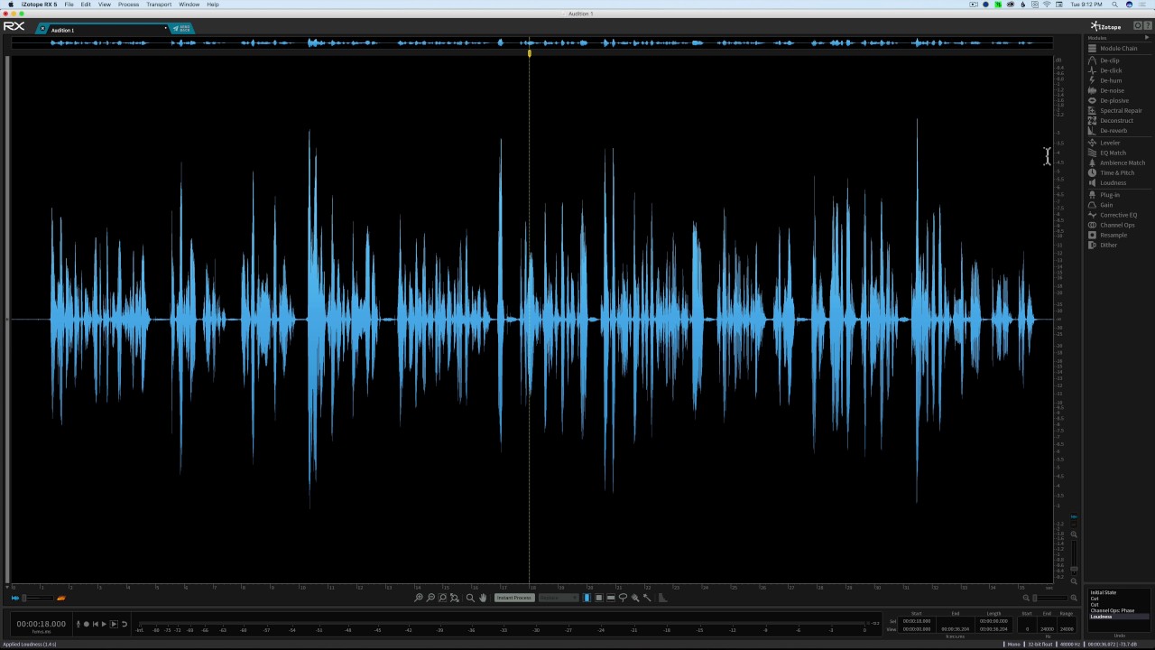 Sound for Video Session: Loudness Normalization in Izotope RX5