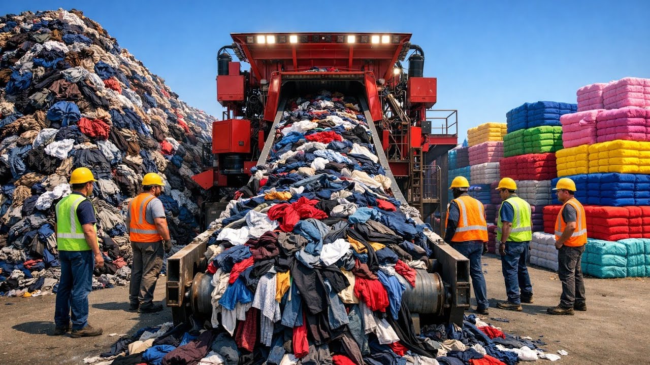 😱 पुराने कपड़ों से नया कपड़ा कैसे बनता है? | Complete Clothes Recycling Process | Factory Tour
