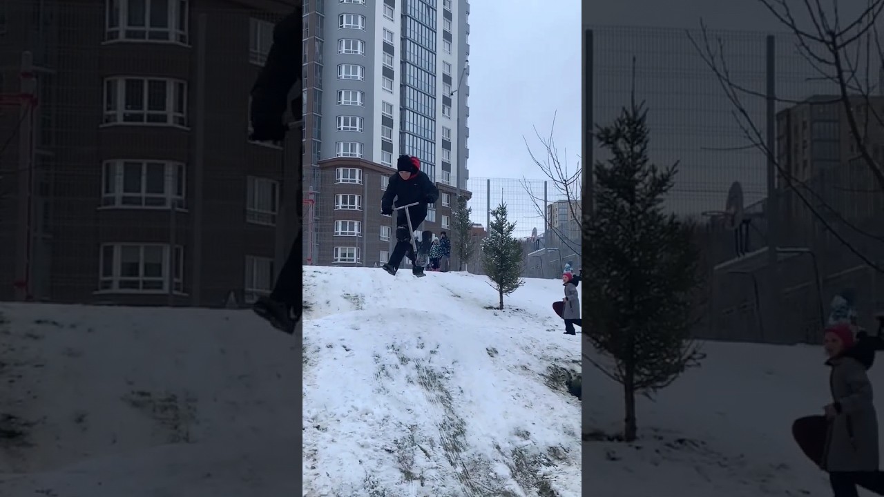 КИКЛЕС НА СНОУ СКУТЕ 🤯 #брай #вип #кикфлип #самокат #трюкинасамокате