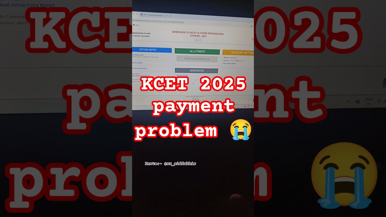 KCET 2025 Option Entry Payment repayment problem #issue #payment #kcet #kea #2025 #sr #option #entry