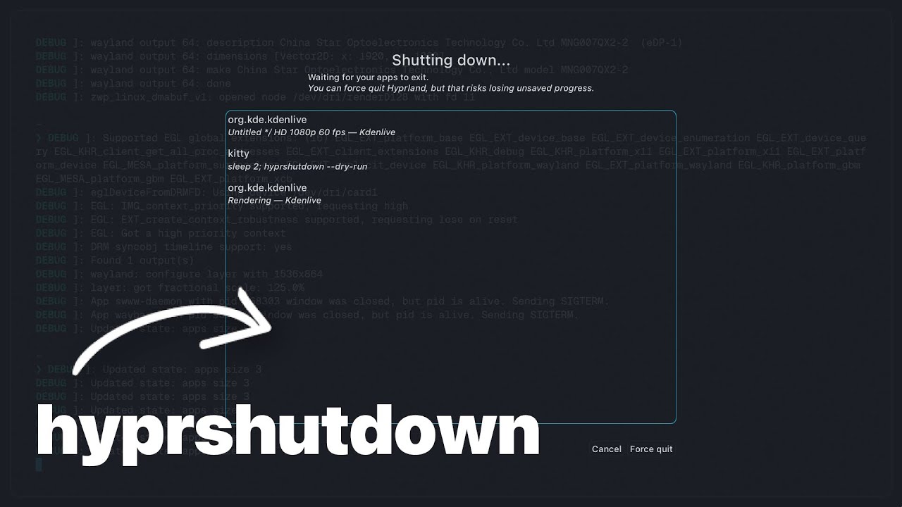 Экосистема Hypr: объяснение (Часть 3) | hyprshutdown