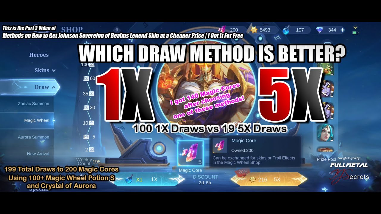 1X Draw or 5X Which is Better to get more Magic Cores I Johnson's Legend Skin For Free Part 2