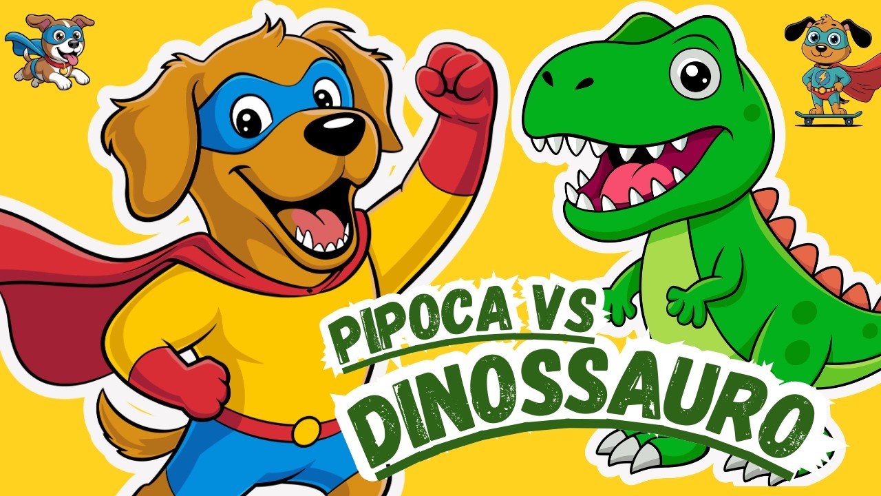 PIPOCA vs DINOSSAURO 🦖 | Música Infantil da Patrulha do Pipoca 🐶🎵