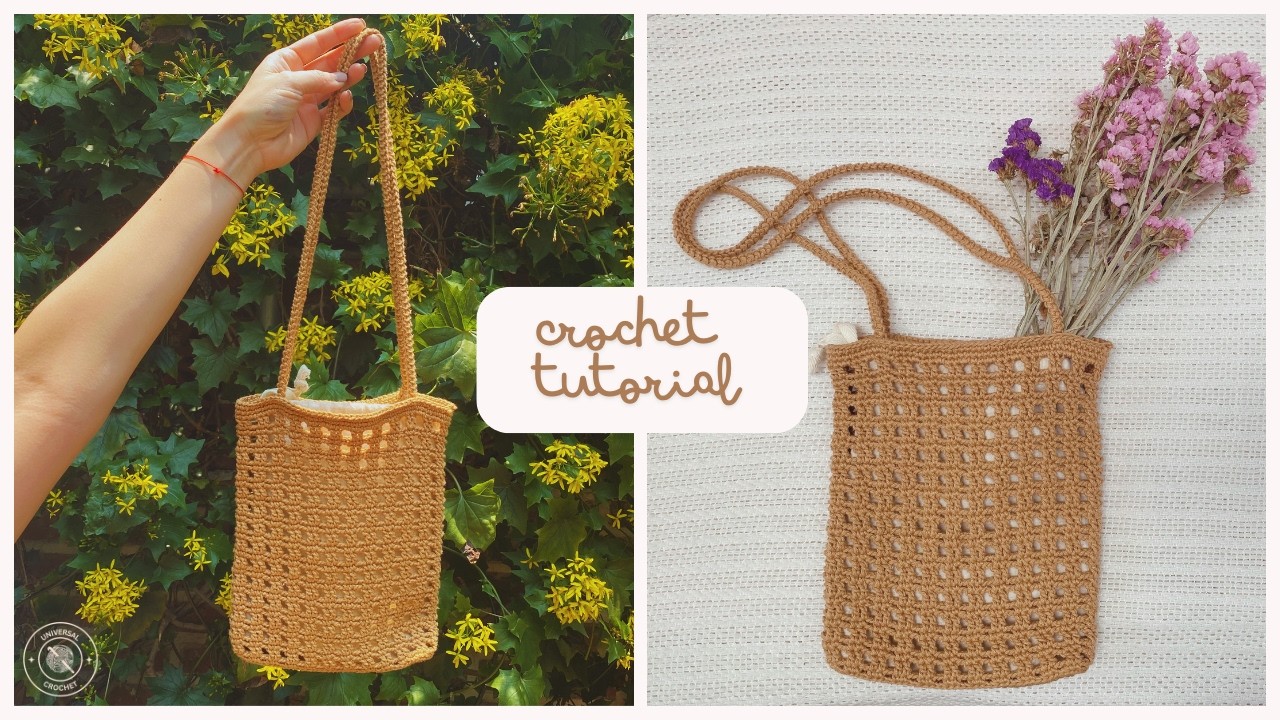 Cómo Tejer Bolso Fácil a Crochet👜✨|Tutorial Paso a Paso para Principiantes| Mini Tote Bag Ganchillo💖
