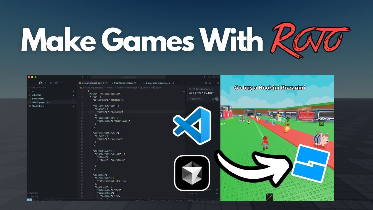 Как создавать игры Roblox с помощью VSCode и редактора кода Cursor AI | Пошаговое руководство для...