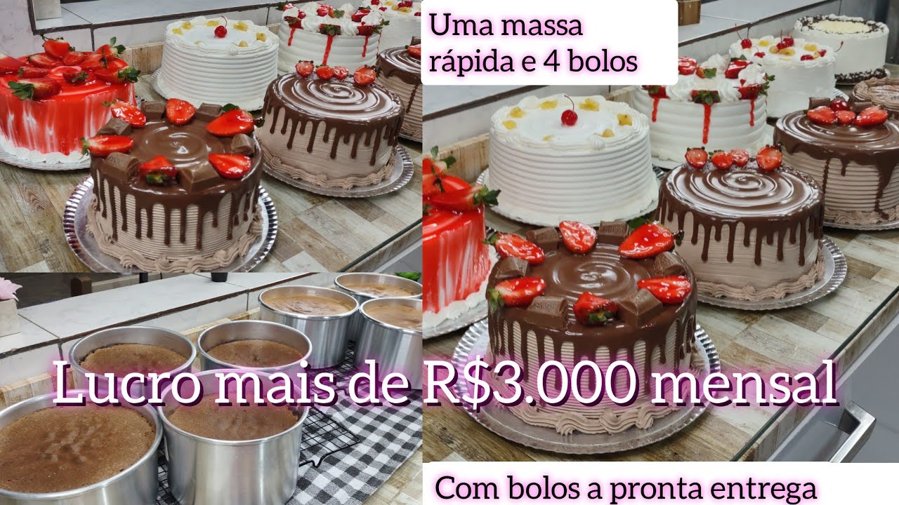 BOLOS A PRONTA ENTREGA / MINHA MAIOR RENDA / PASSO A PASSO - MASSA + RECHEIOS + MONTAGEM + DECORAÇÃO