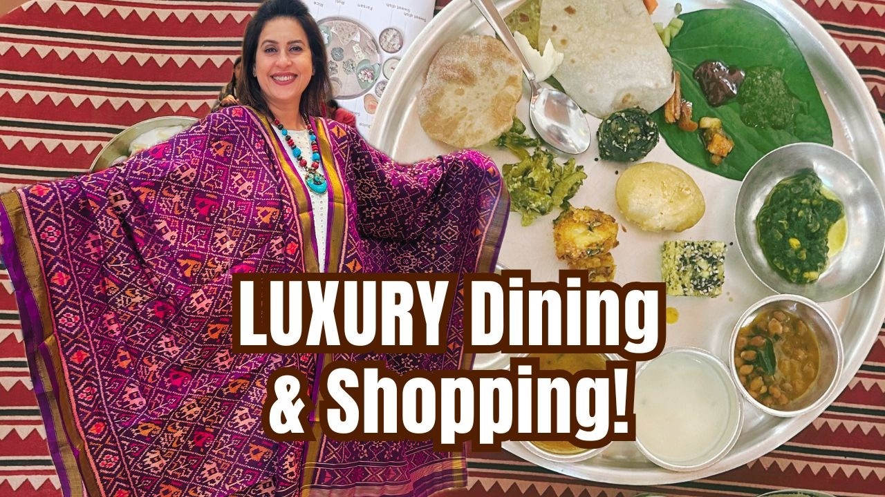 A Silver Thali at Ahmedabad’s Hidden Heritage Spot and Patola Silk Saree Shopping! #amritaraichand