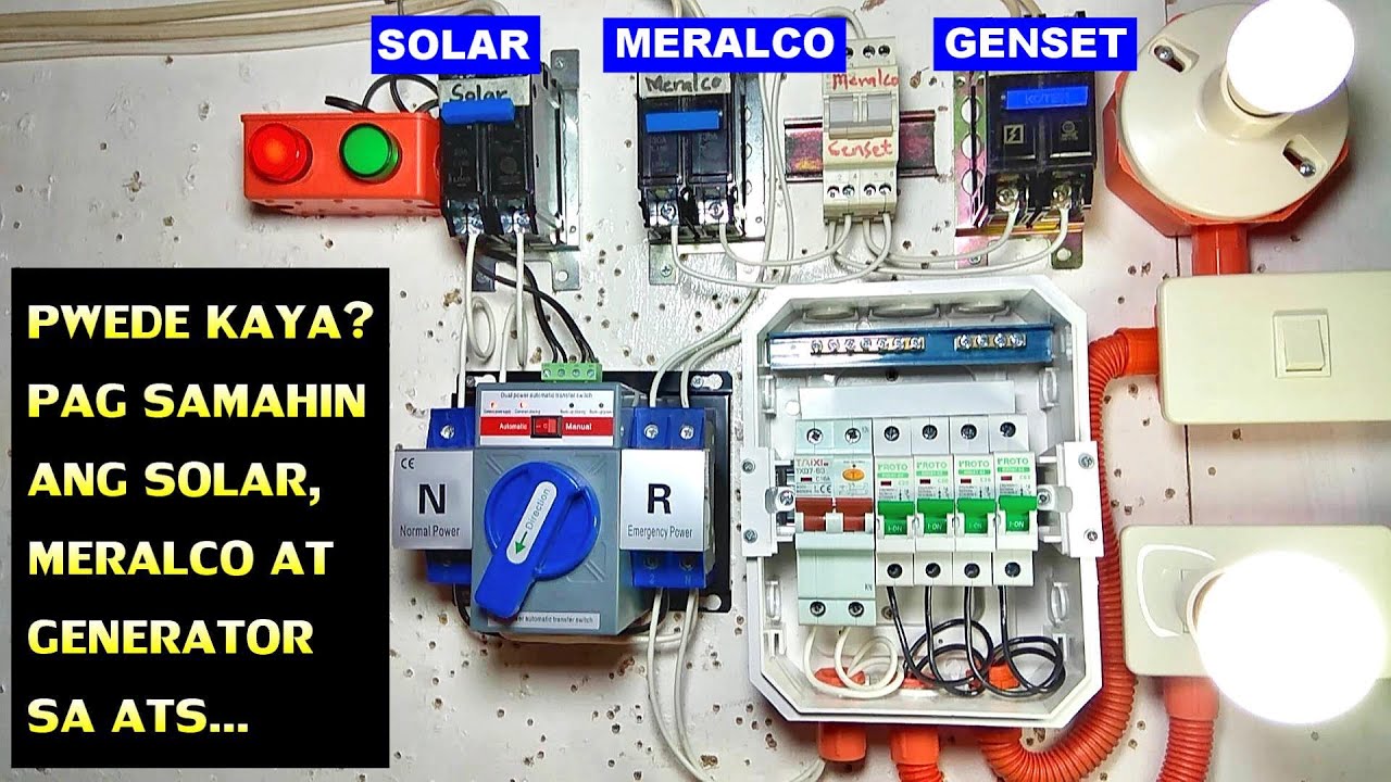 PAANO MAG WIRING NG ATS SA SOLAR, MERALCO AT GENERATOR