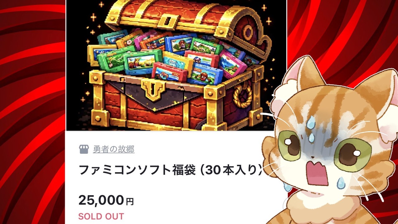 ファミコン30本25000円福袋を新しいお店で買ってみた【レトロゲーム福袋】