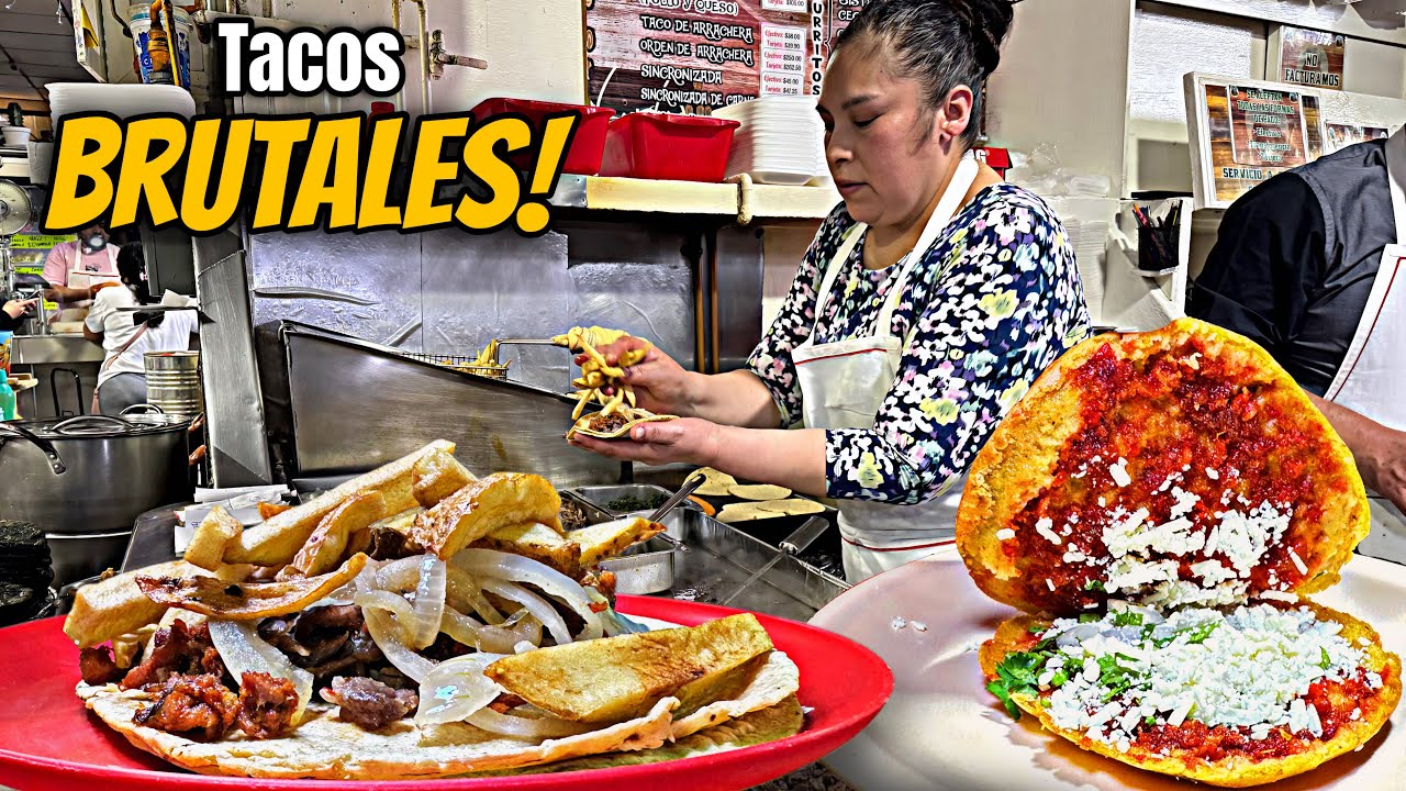 Probé los TACOS más BRUTALES del Mercado El Chorrito 🤤🔥