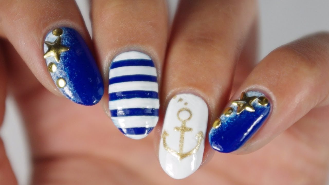 NAIL ART FACILE : MARINIÈRE♡