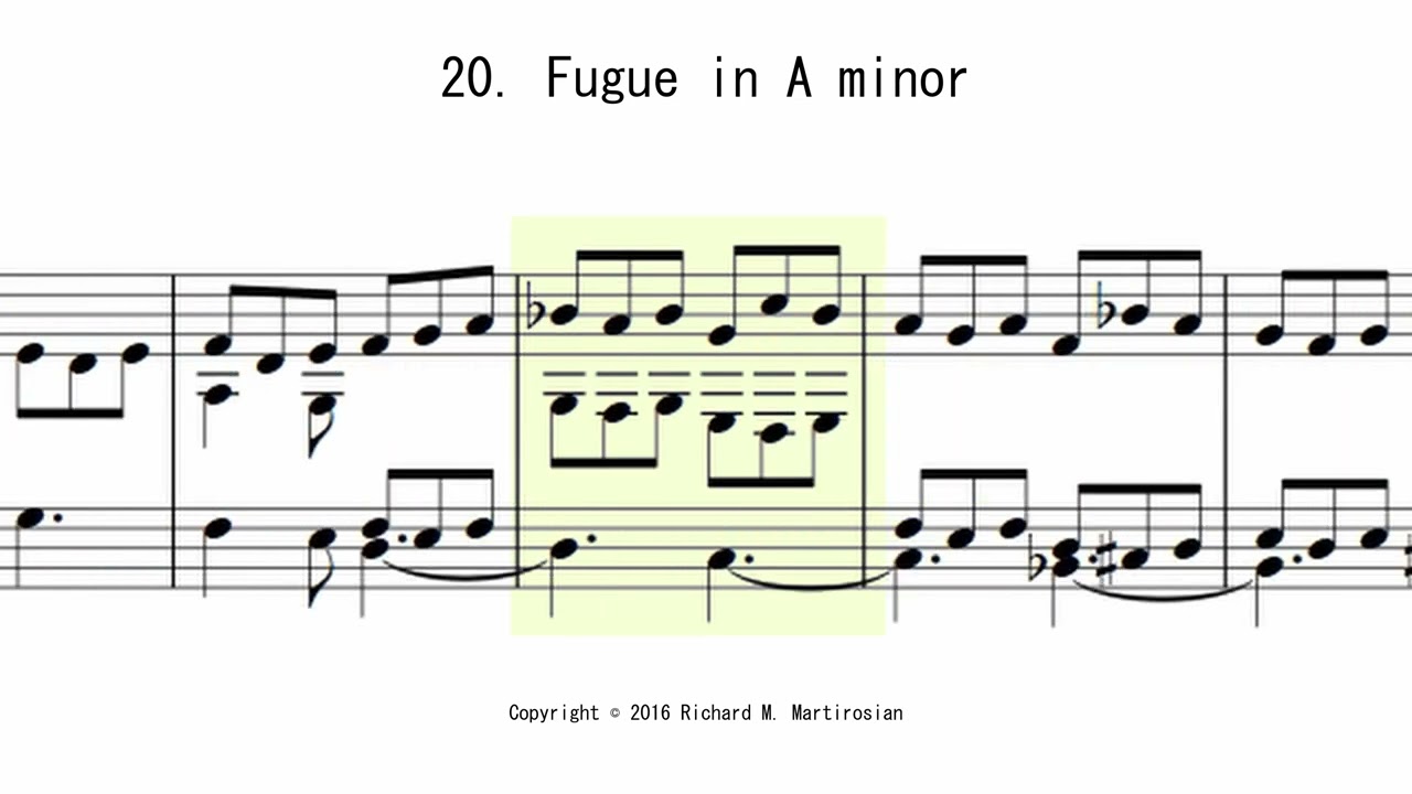 24 Preludes & Fugues: No. 20 – Fugue in A minor