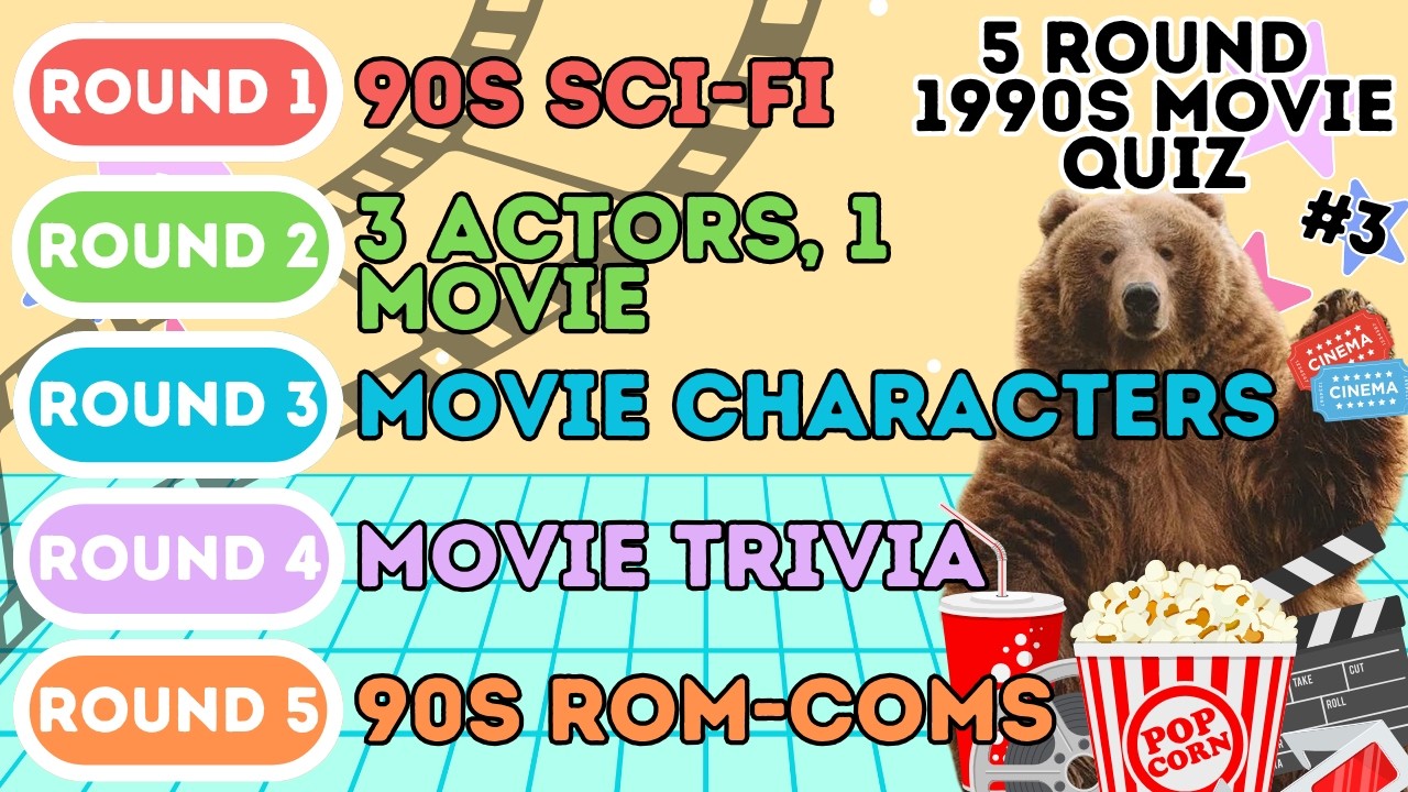 5 Round 90s Movie Quiz | Sci-Fi, Film Trivia, Characters, 3 Actors 1 Movie & Rom Coms (3)