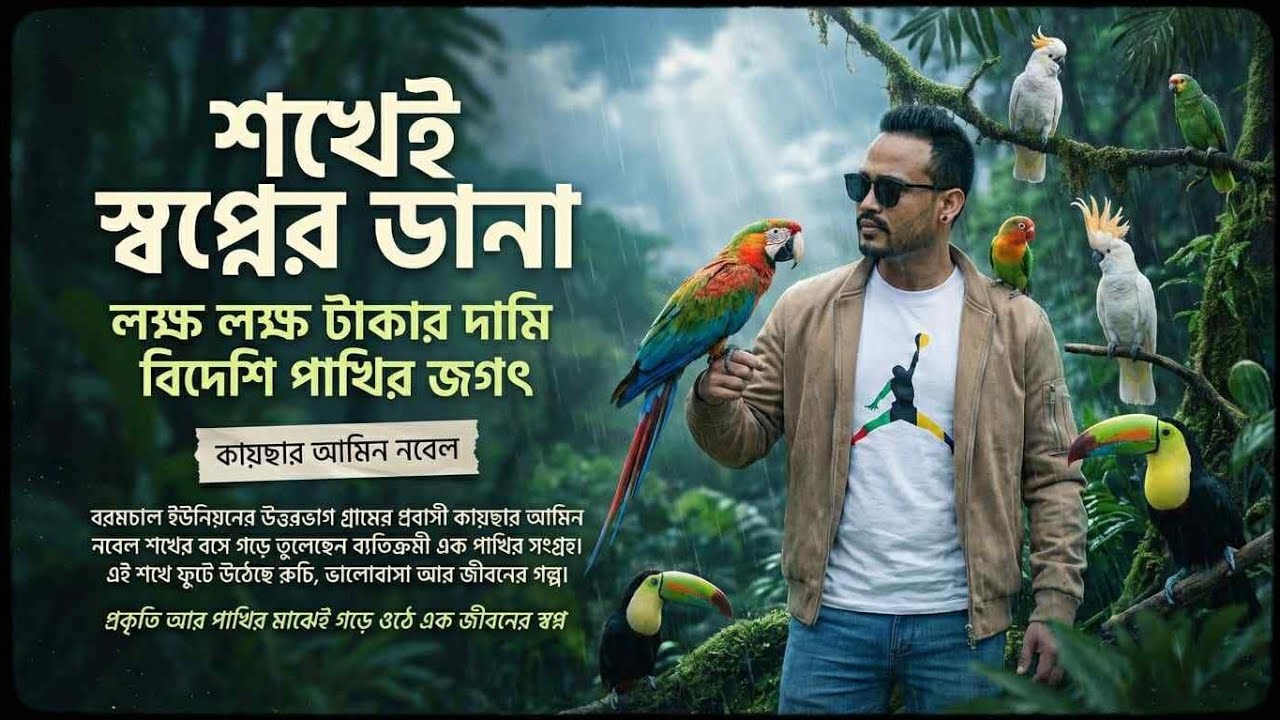 বরমচালে কায়ছার আমিন নবেলের ব্যতিক্রমধর্মী শৌখিন পাখির খামার 