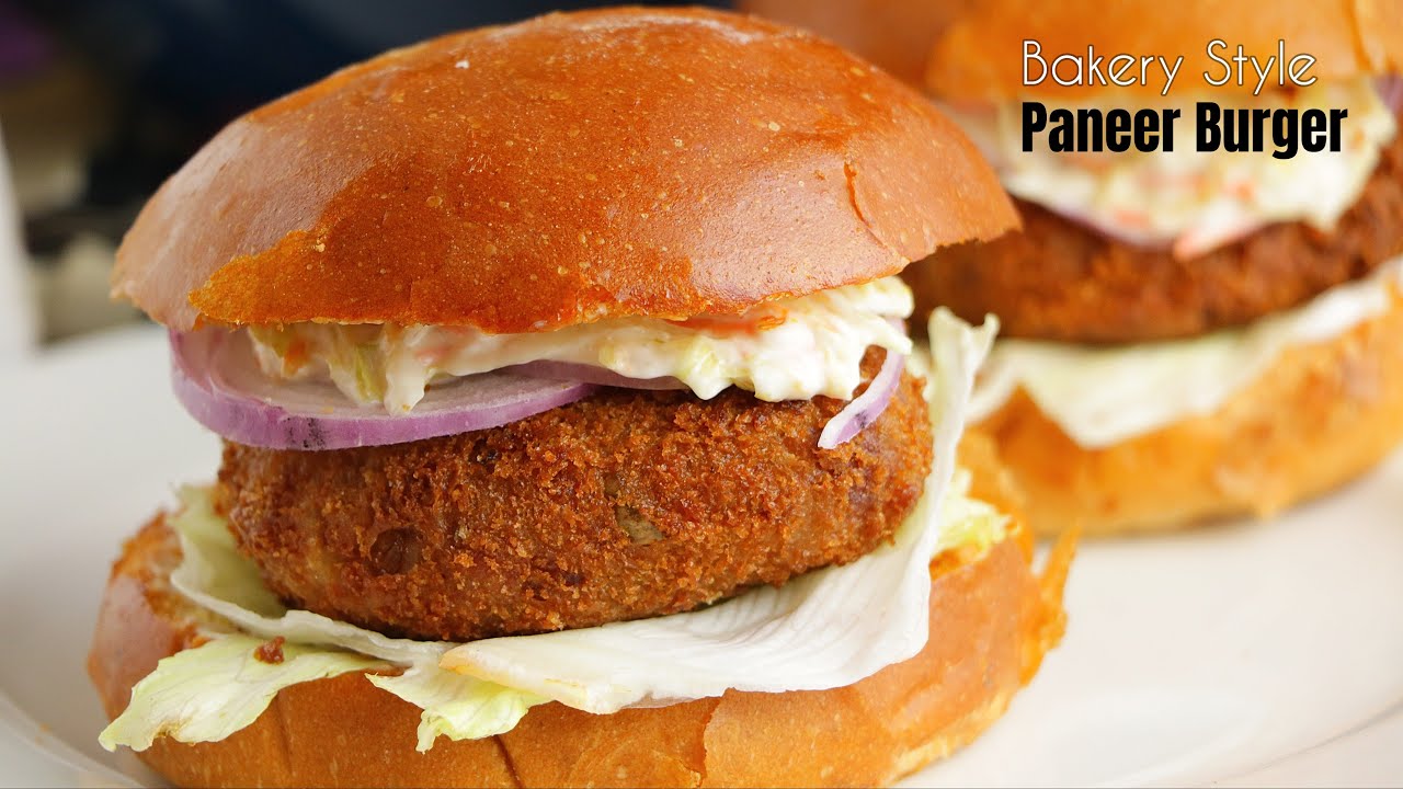 Bakery style Veg Paneer Burger Recipe in Telugu || Homemade veg Paneer burger ||  @Vismai Food