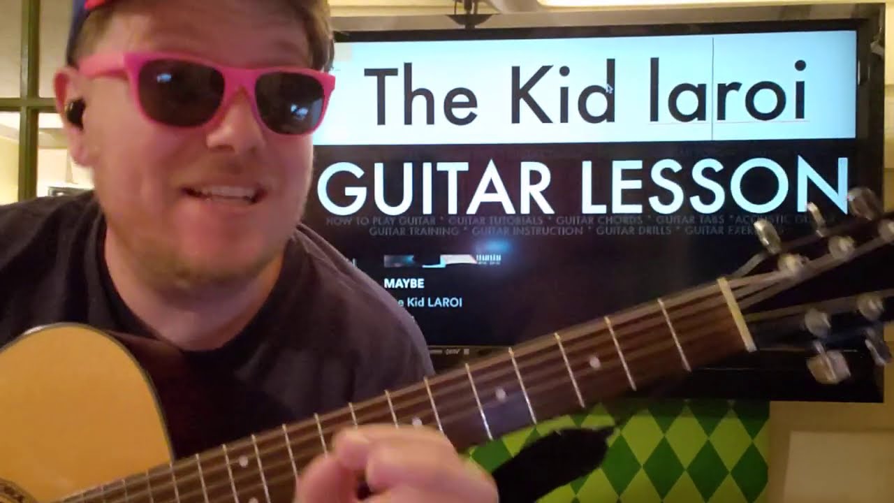 How To Play MAYBE The Kid LAROI // guitar lesson beginner tutorial fingerstyle chords
