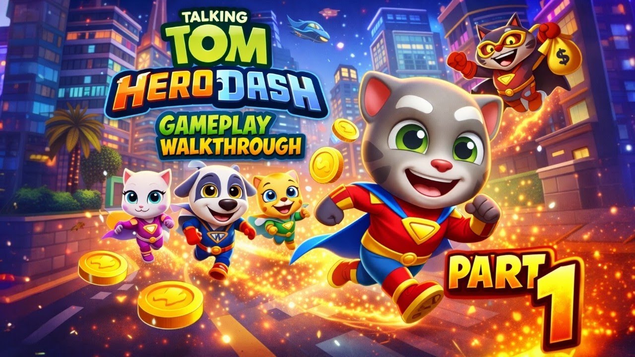 Talking Tom hero dash gameplay walkthrough part 1 -