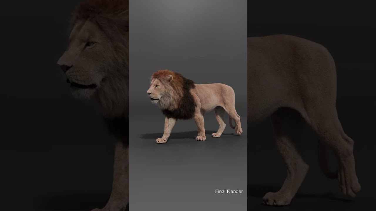 Unleash the King of the Savannah #animal #vfx #lion  #3d  #blender  #models