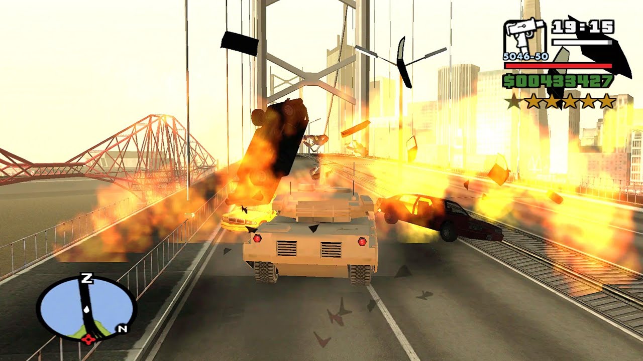 ⭐⭐⭐⭐⭐⭐SIX STARS WANTED LEVEL RAMPAGE WITH TANK | 6 STAR WANTED LEVEL ESCAPE IN GTA SAN ANDREAS