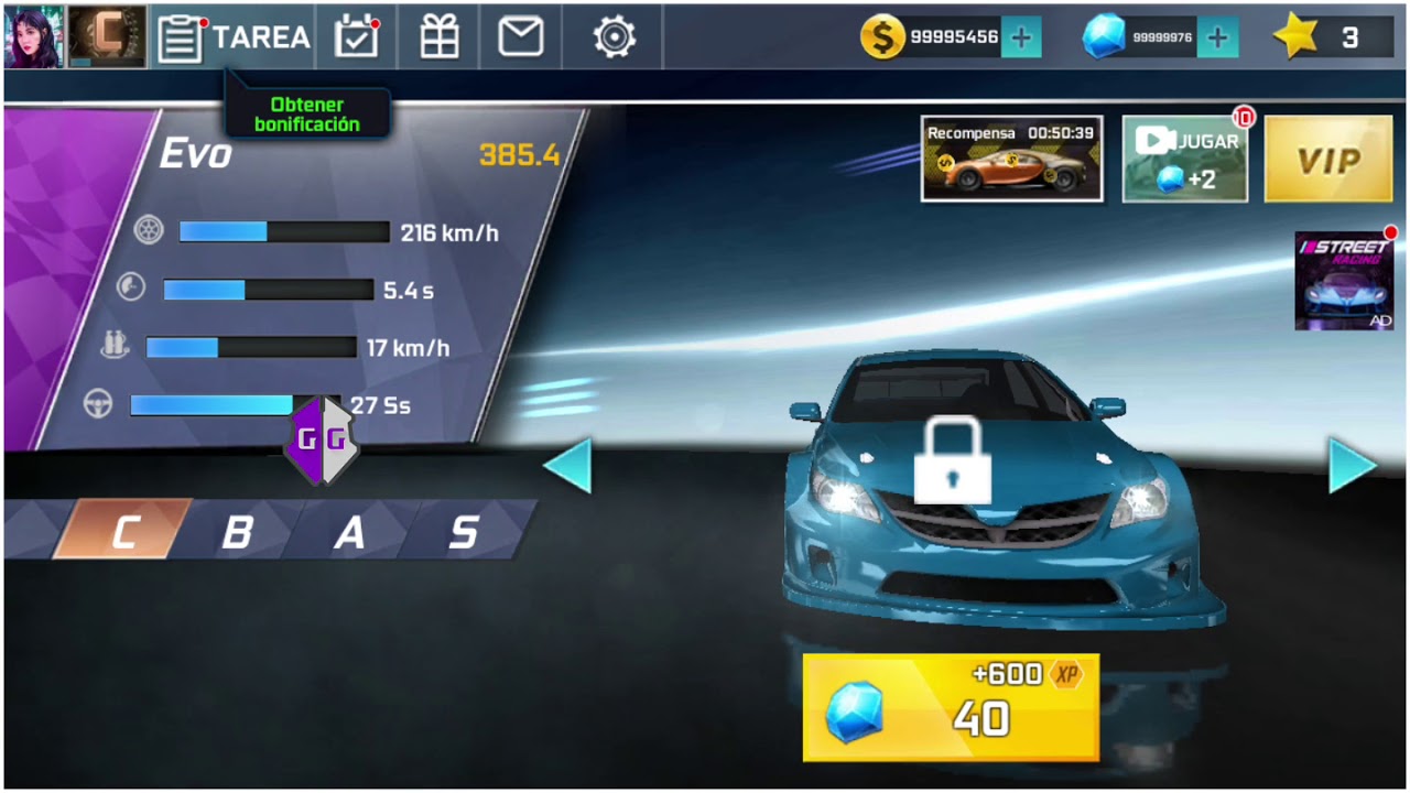 Street Racing 3D Diamante+oro Game-Guardian