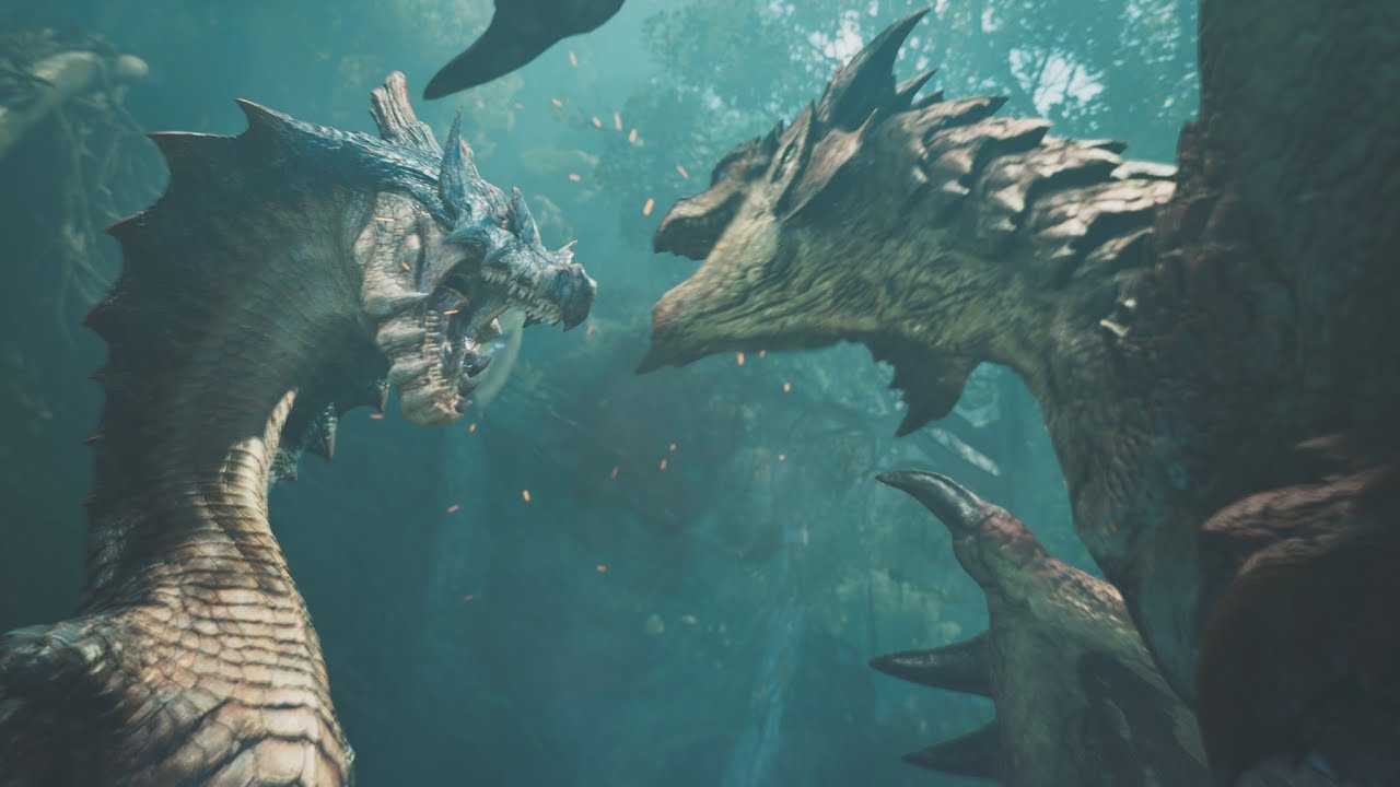 Monster Hunter Wilds : Lagiacrus vs Rathalos (16 años después)
