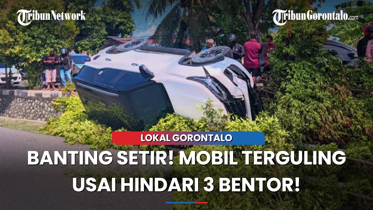 Nyaris Tabrak 3 Bentor, Elvia Mooduto Banting Setir hingga Mobil Terjungkal di JDS Gorontalo