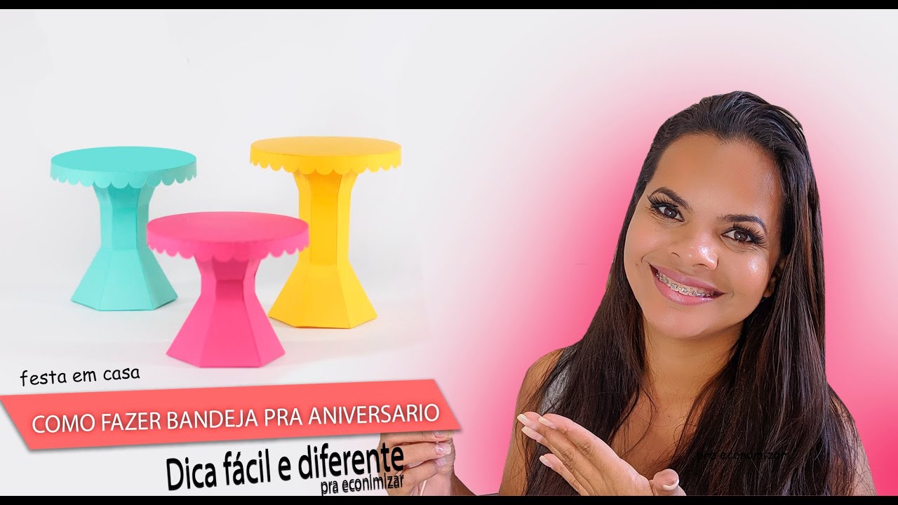 COMO FAZER BANDEJA DE DOCE PRA DECORAÇÃO DE FESTA de PAPEL COM PAPELÃO | RAFAELA  CLEITHY